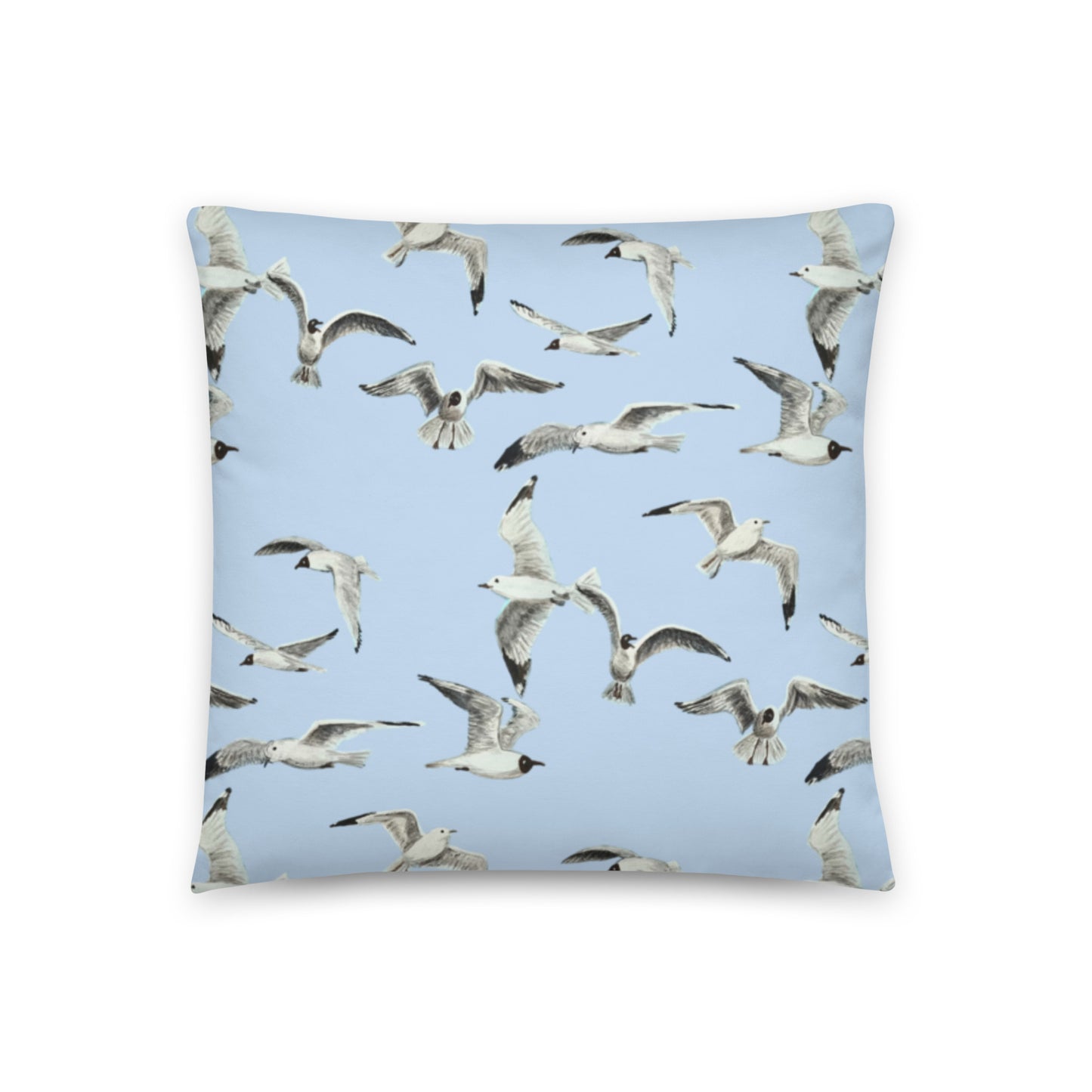 Flying Seagulls throw pillow mockup