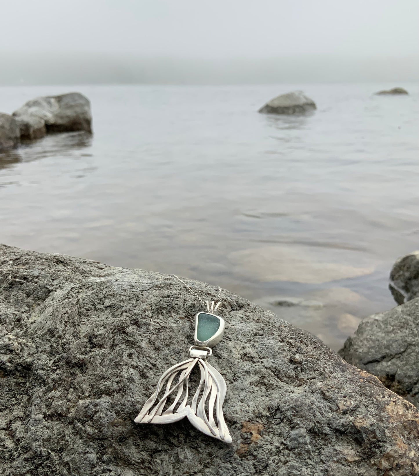 Sea glass Mermaid Tail pendant