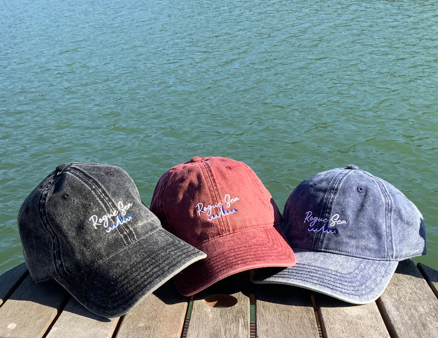 Nautical cap hats Rogue Sea against water