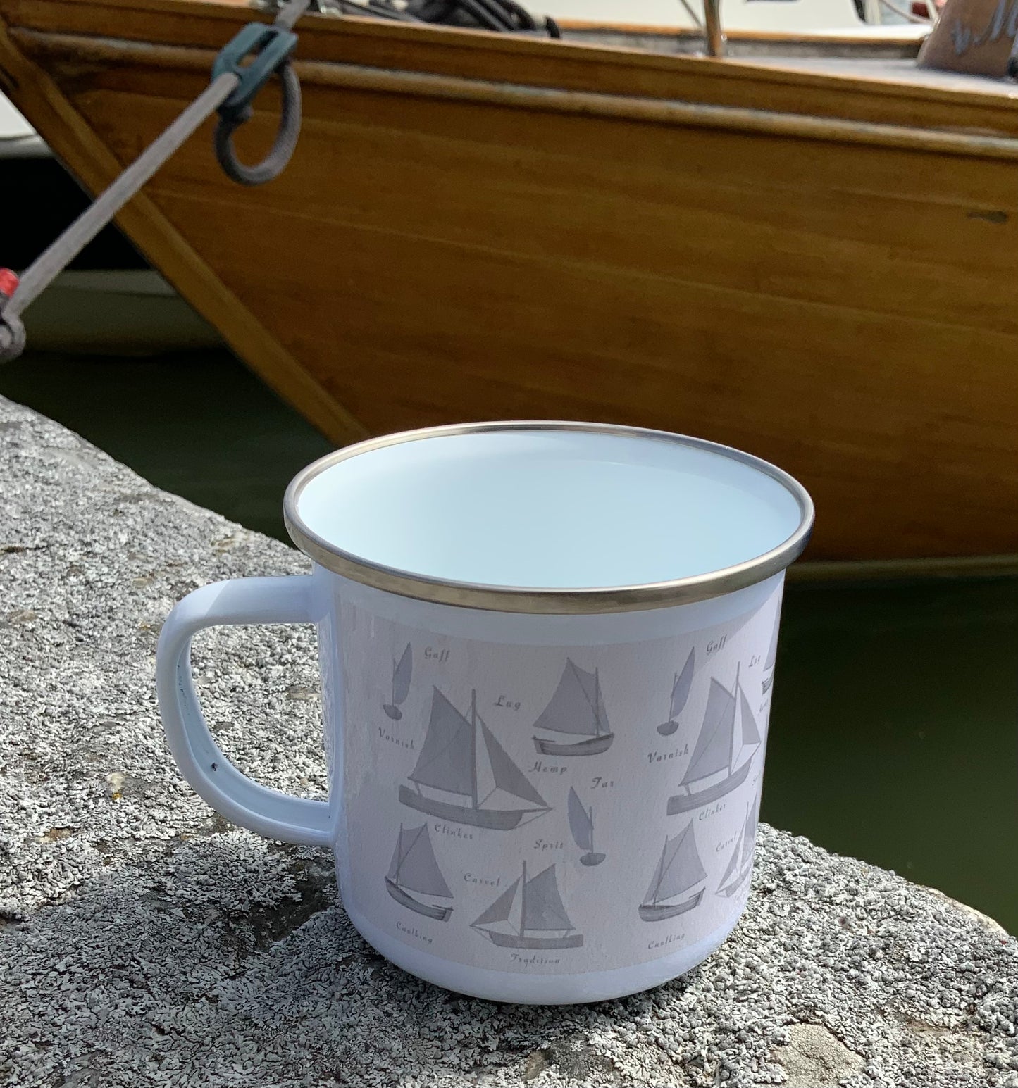 Wooden Sailboats mug
