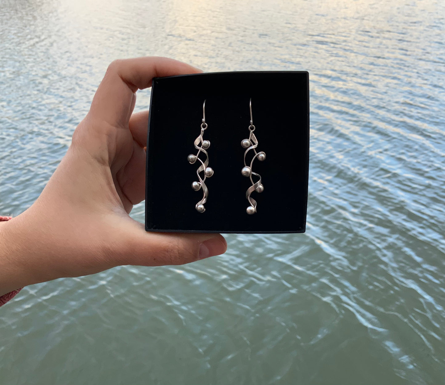 Sea Bubbles handmade silver earrings