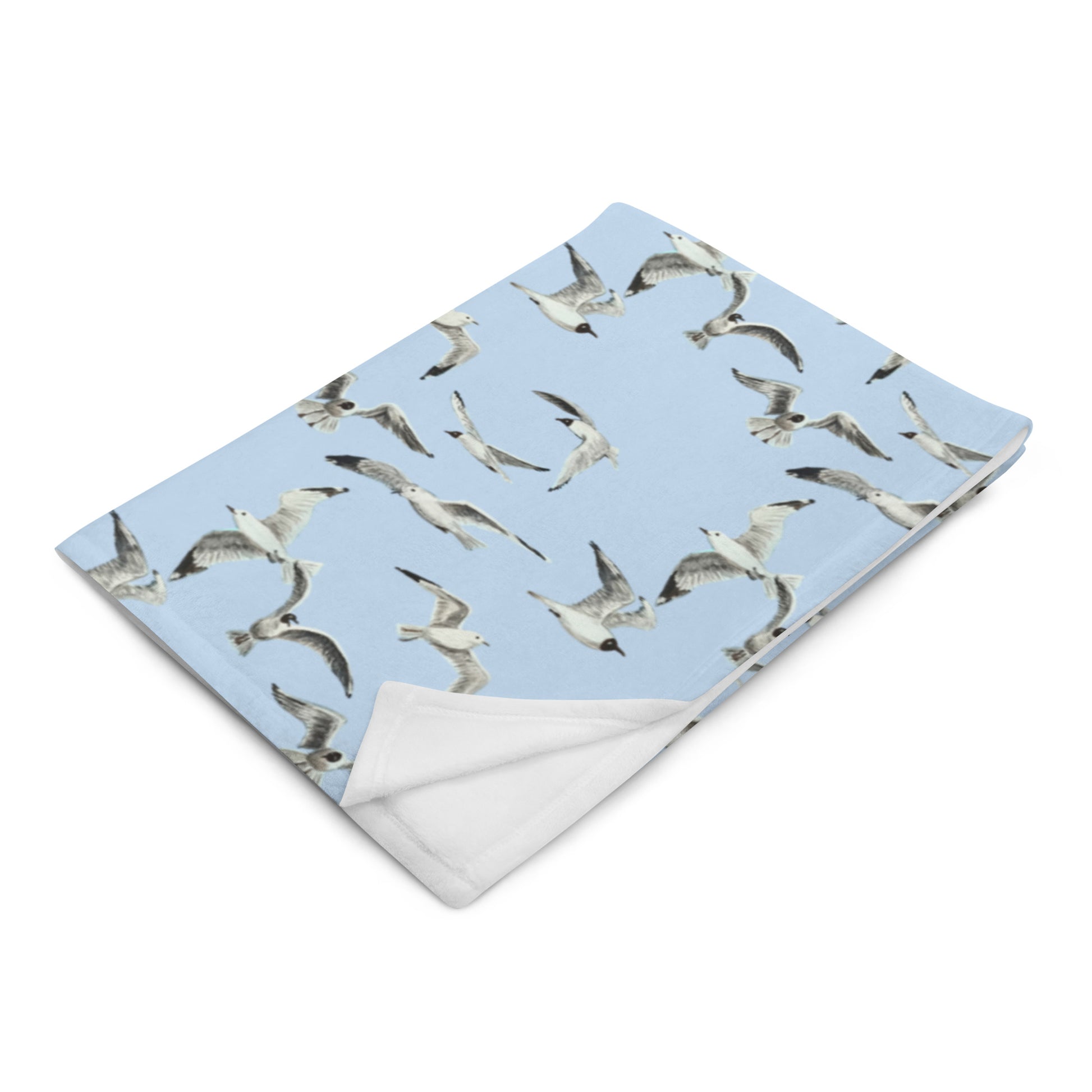 Light Blue Seagull blanket folded