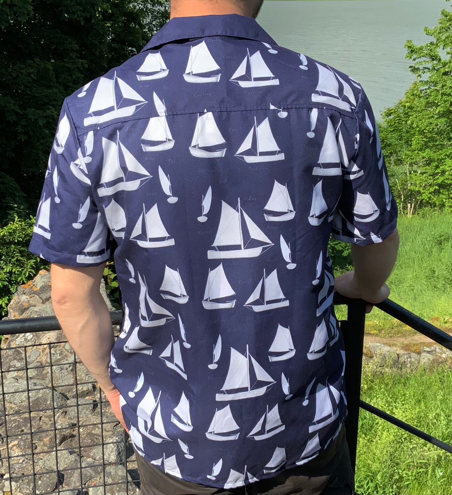 Wooden Sailboats button shirt
