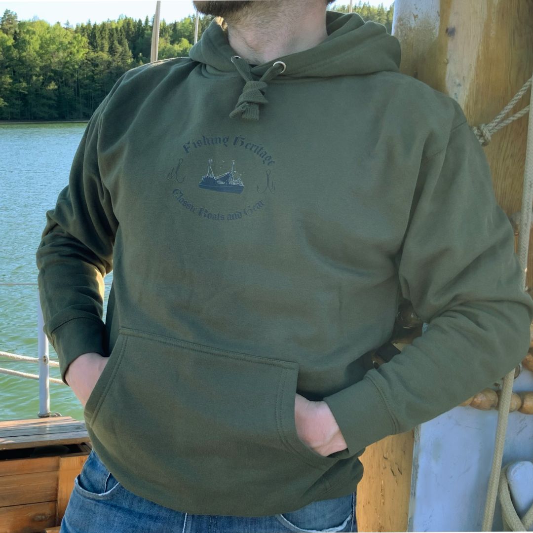 Green Fishing boat hoodie Fishing Heritage