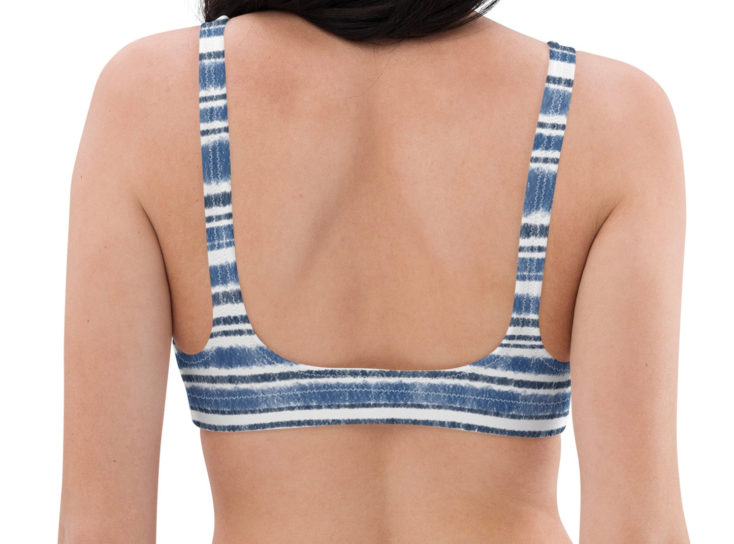 Nautical bikini top Blue Marine Stripe