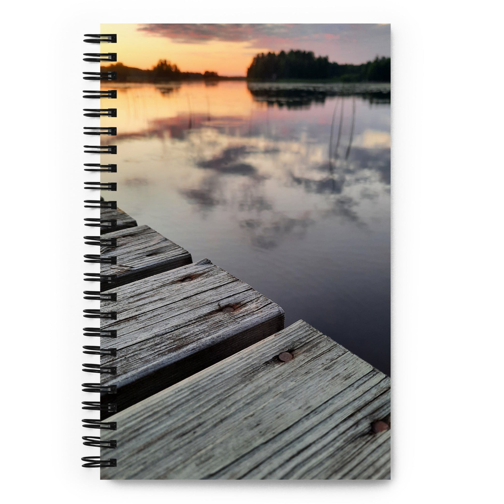 Lakeside Sunset notebook with Finnish lakeview