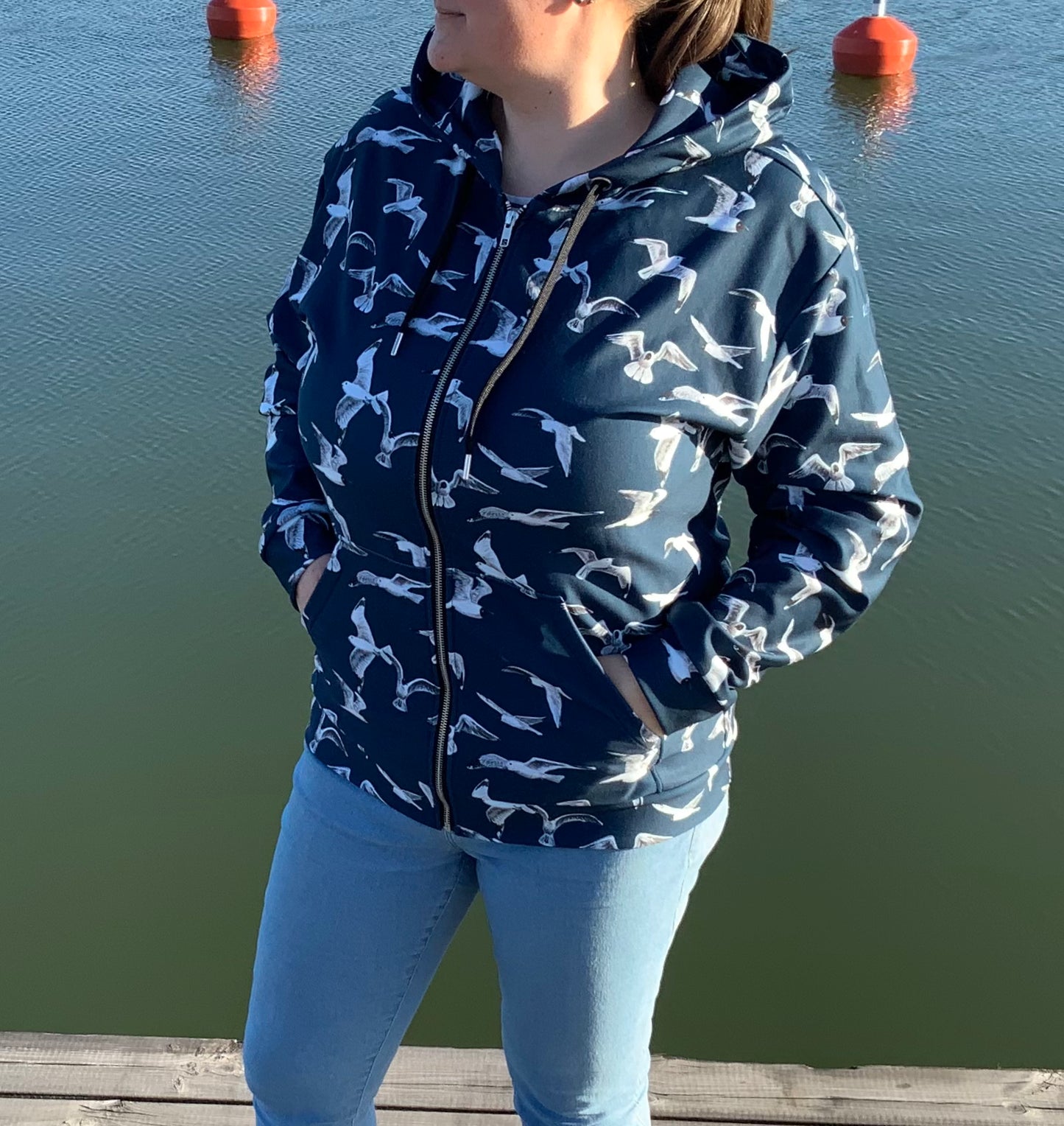 Flying Seagulls zip hoodie