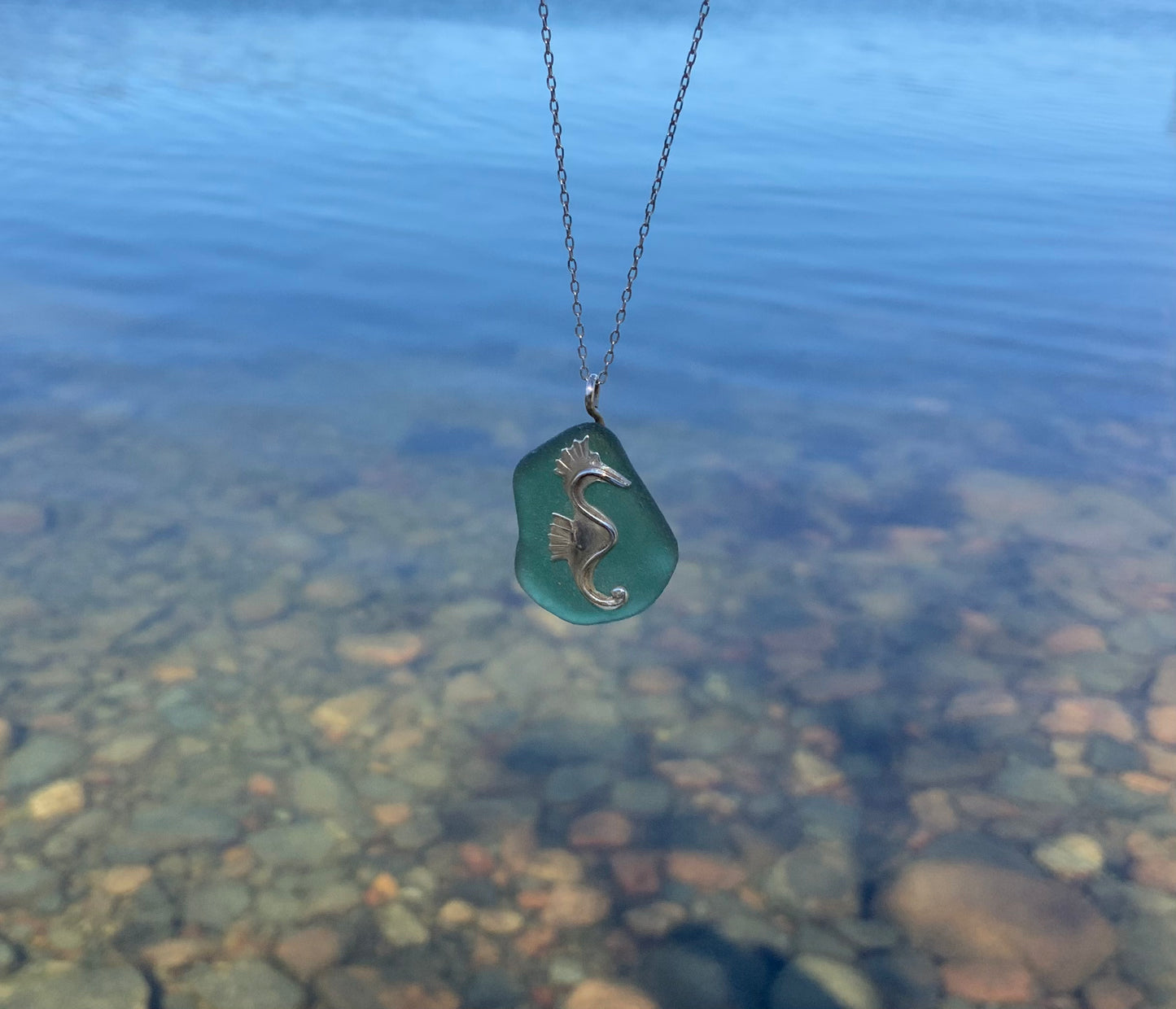 Sea glass Seahorse pendant