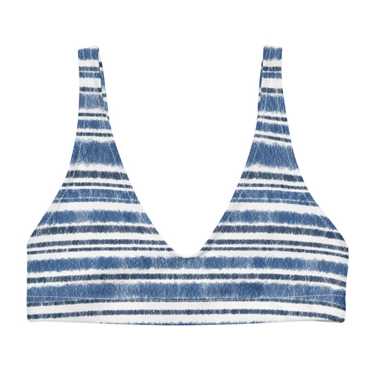 Nautical bikini top blue marine stripe