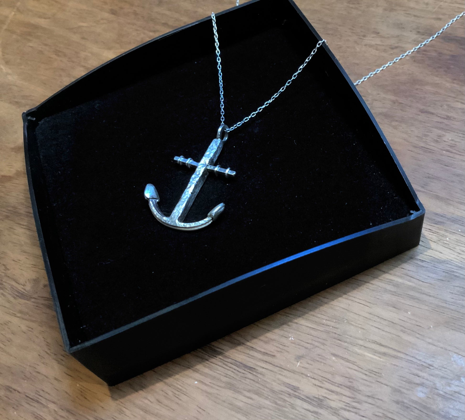 Old Anchor necklace handmade from silver