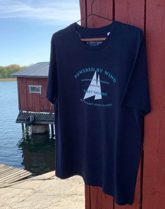 Powered by Wind t-shirt white sails