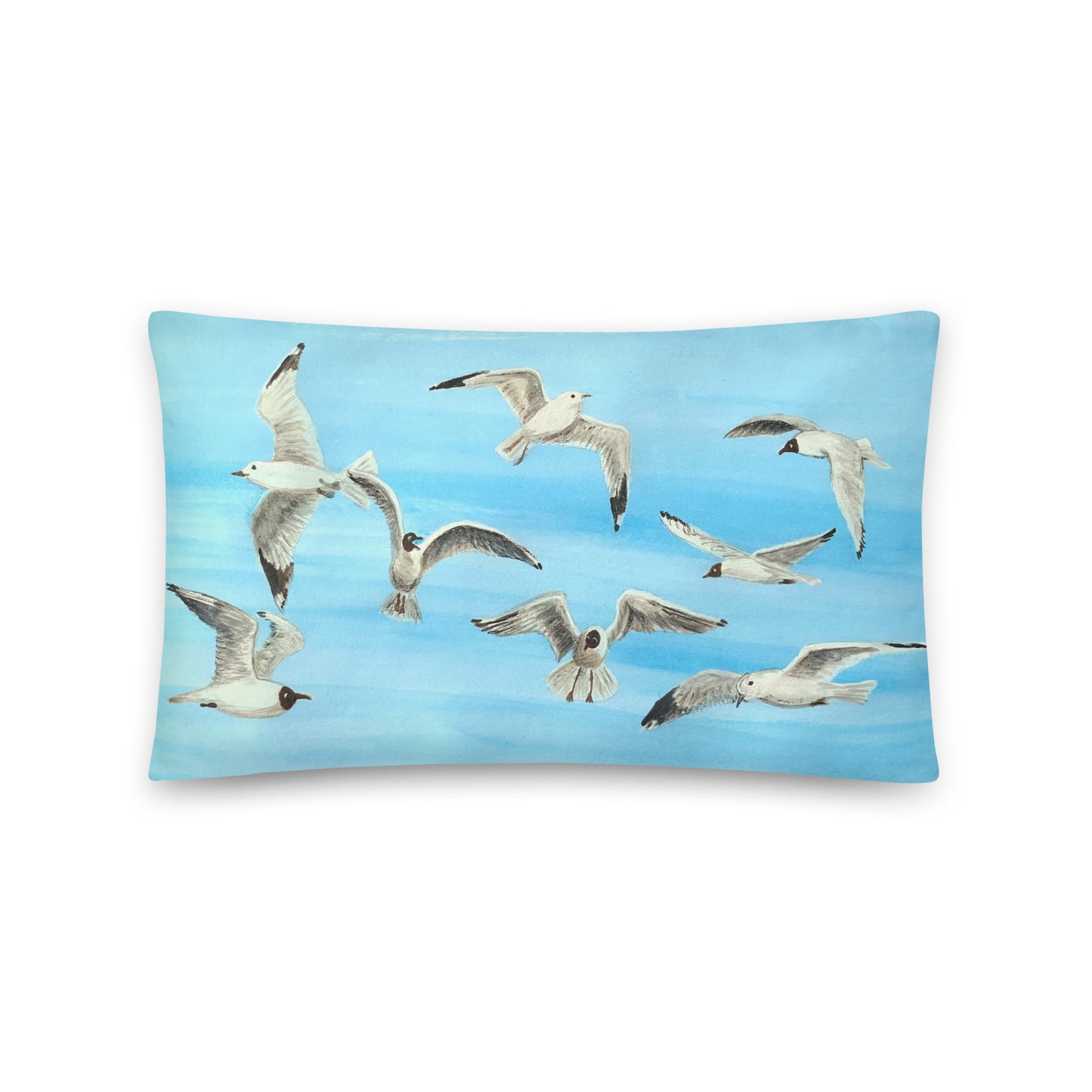 Coastal decor Seagull pillow