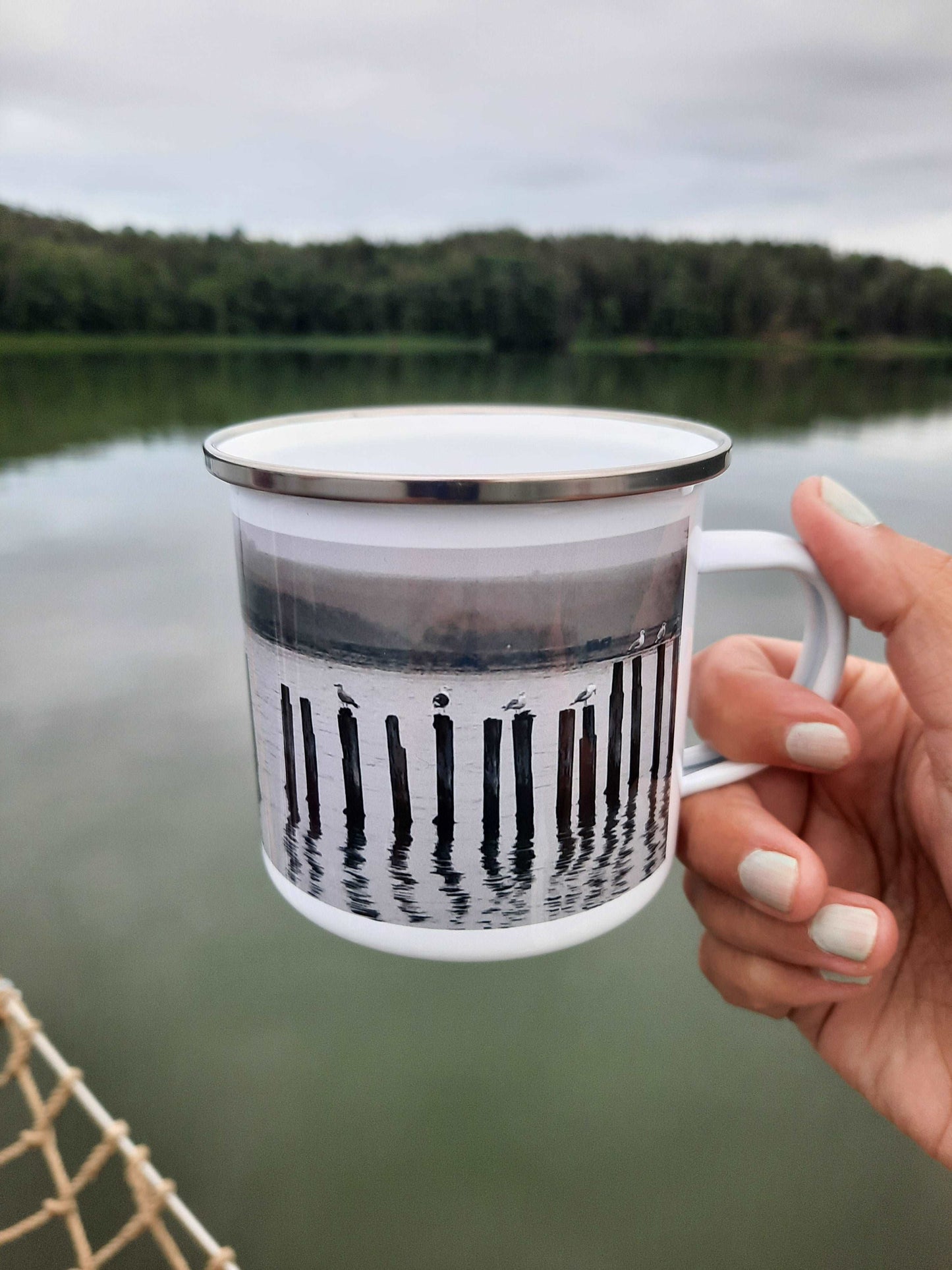 Seagulls in Fog art mug