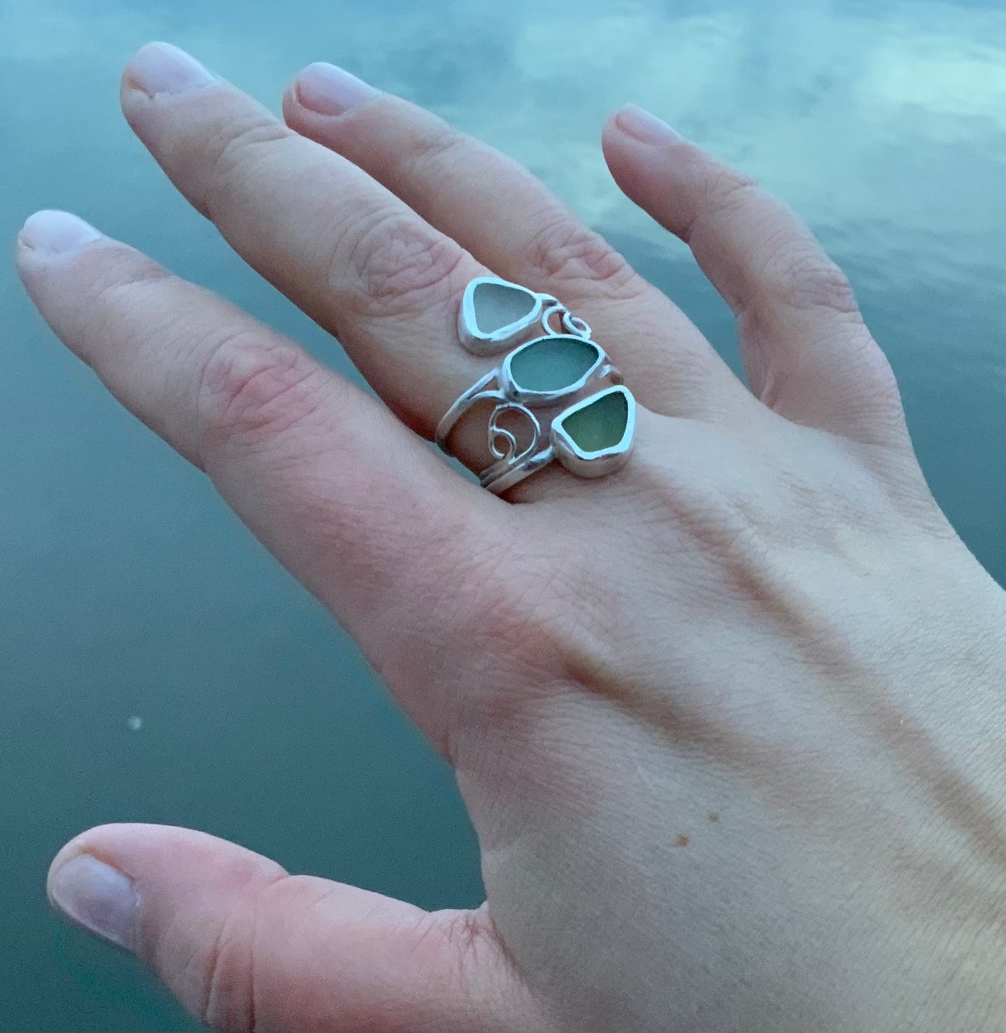Seaside Fantasy ring in hand