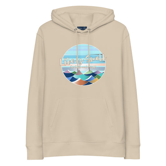 Surfer style hoodie Life is Swell colourful