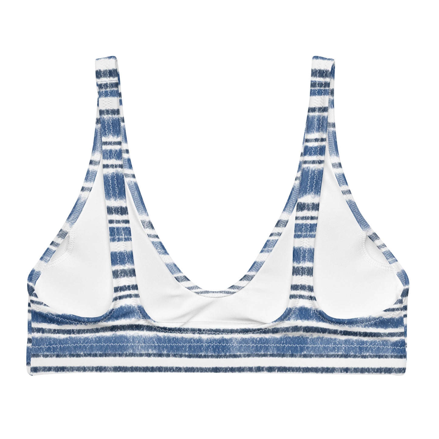 Nautical bikini top Blue Marine Stripe