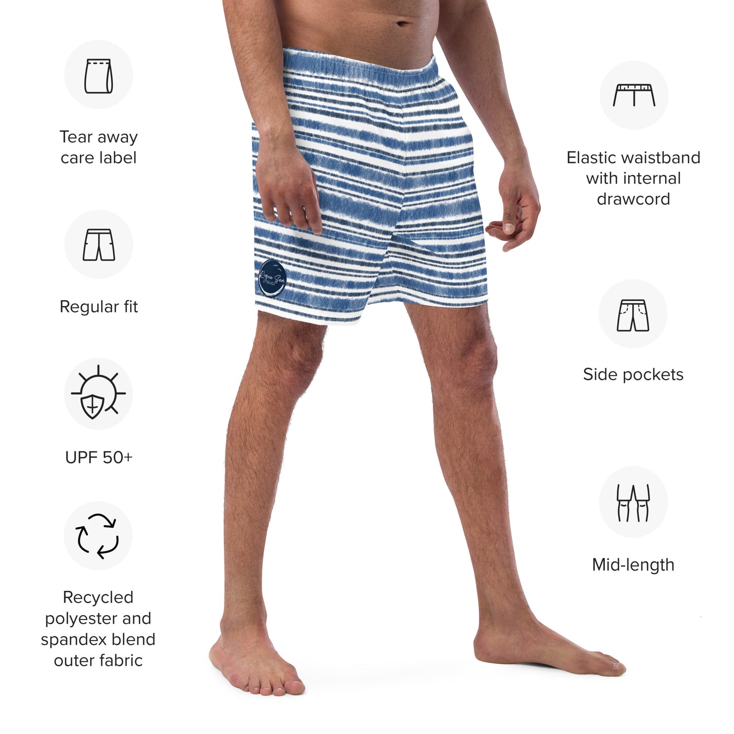 Blue Marine Stripe swim shorts