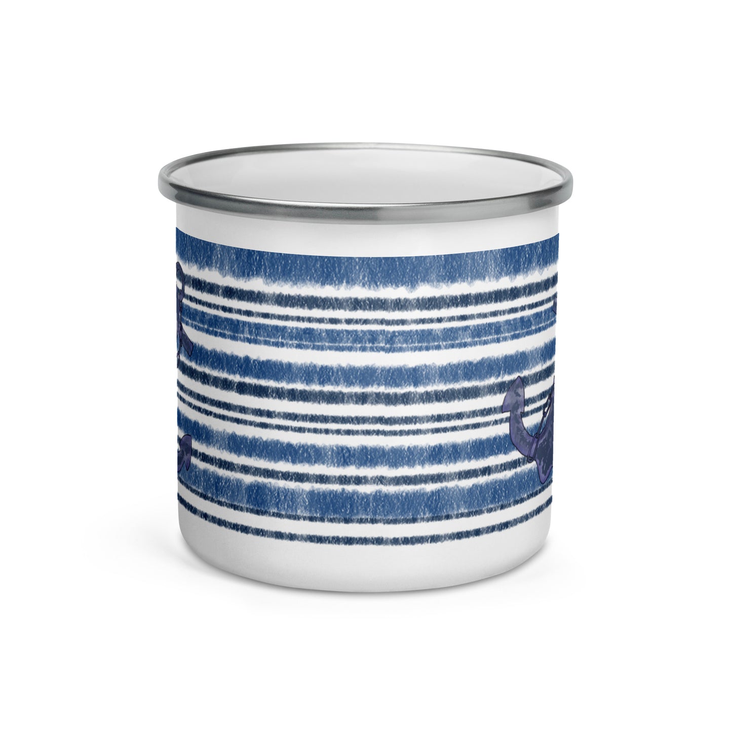 Blue Marine Stripe anchor mug