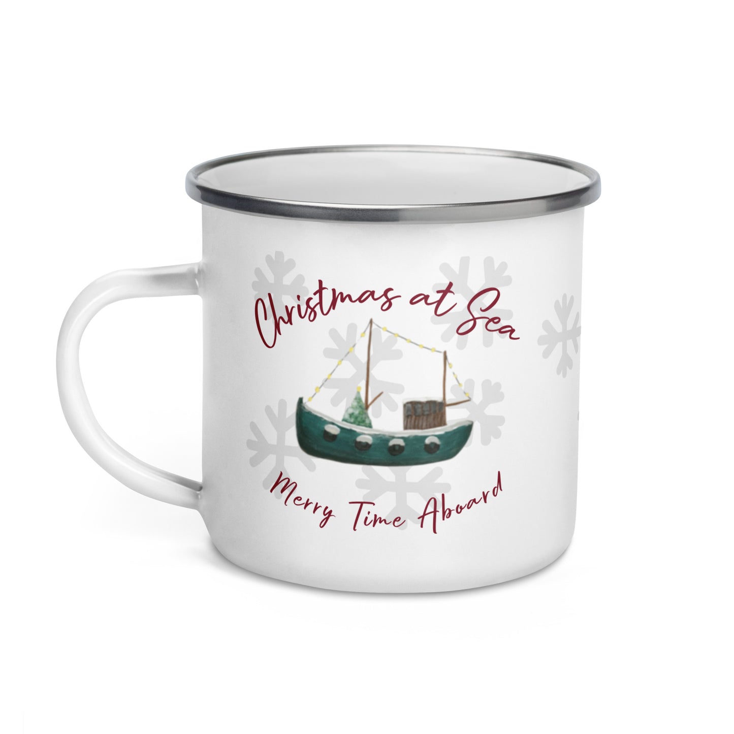 Christmas at sea mug fishing boat