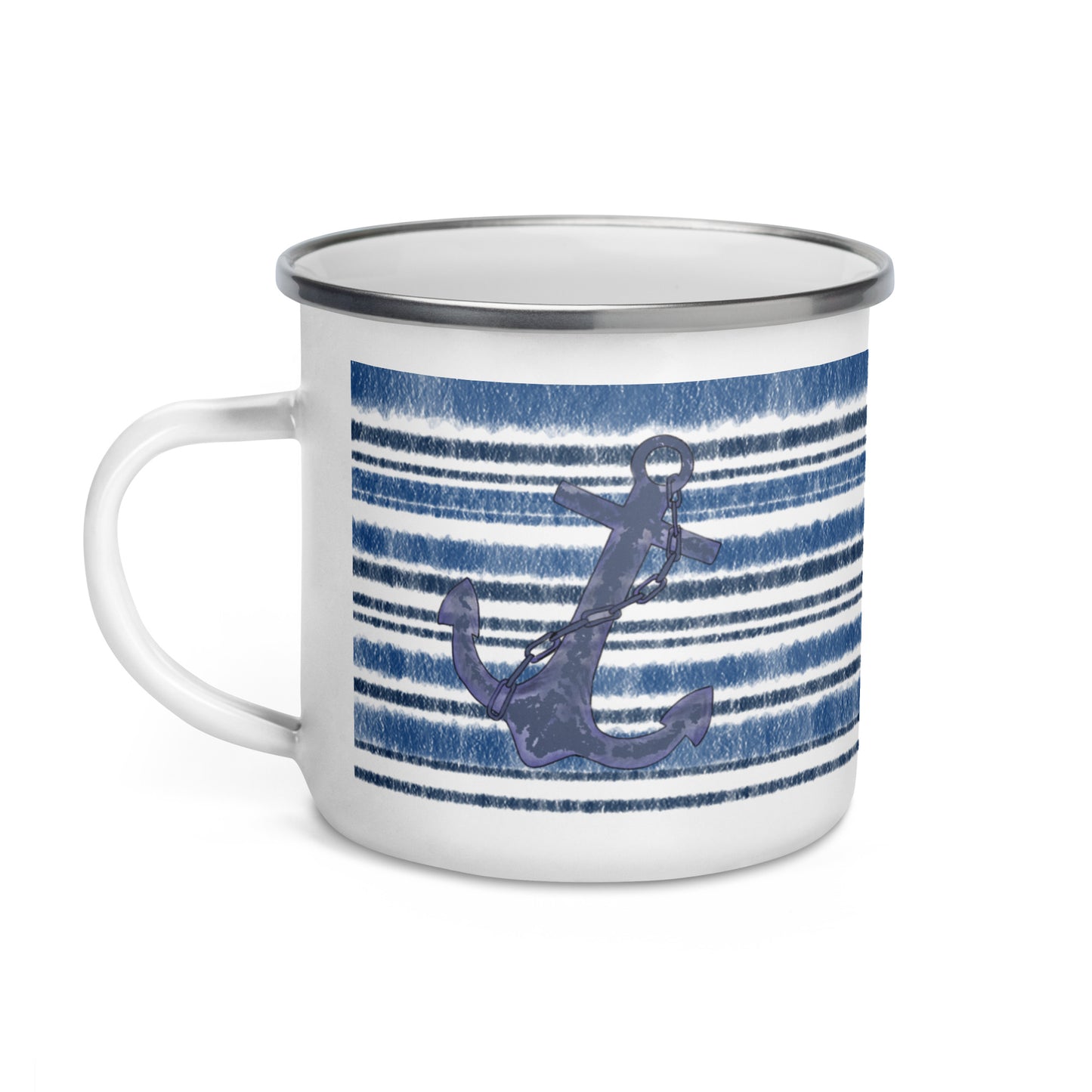 Blue Marine Stripe anchor mug