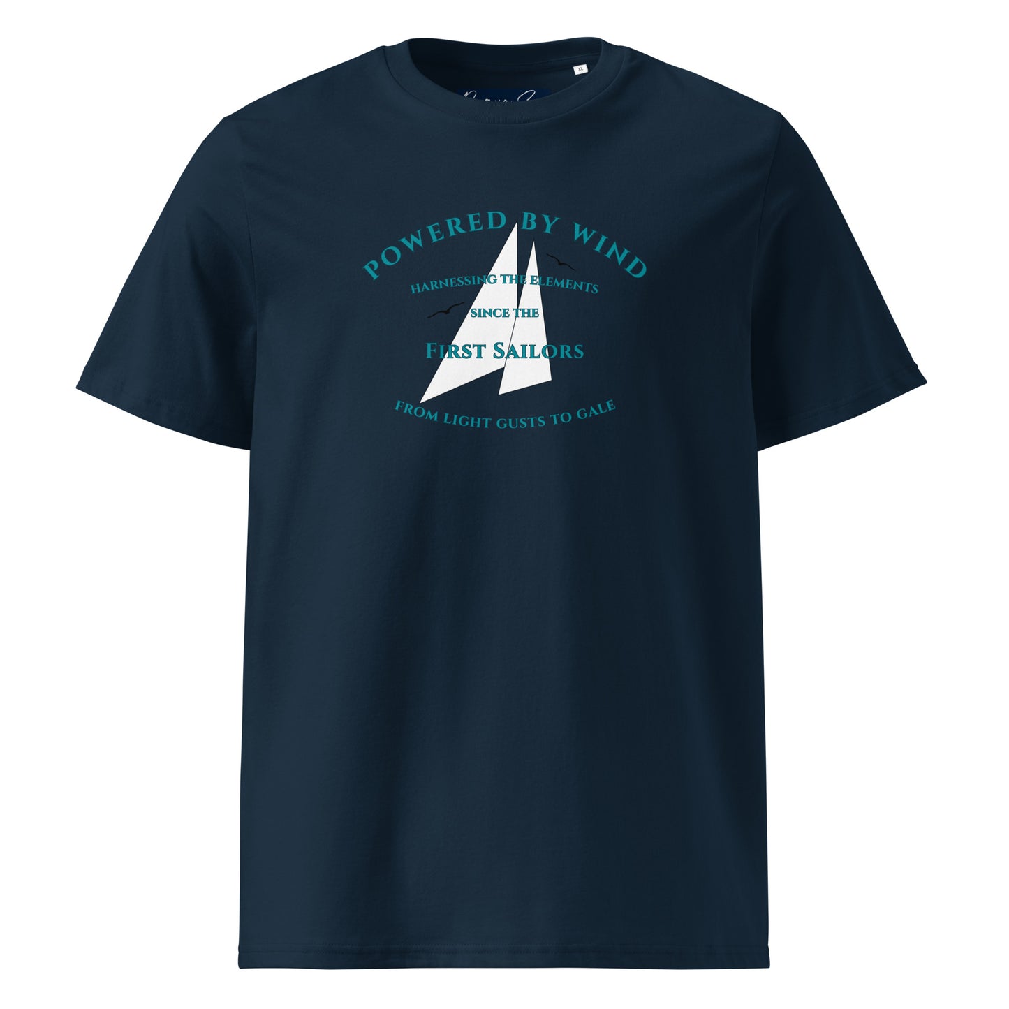 Powered by Wind t-shirt white sails