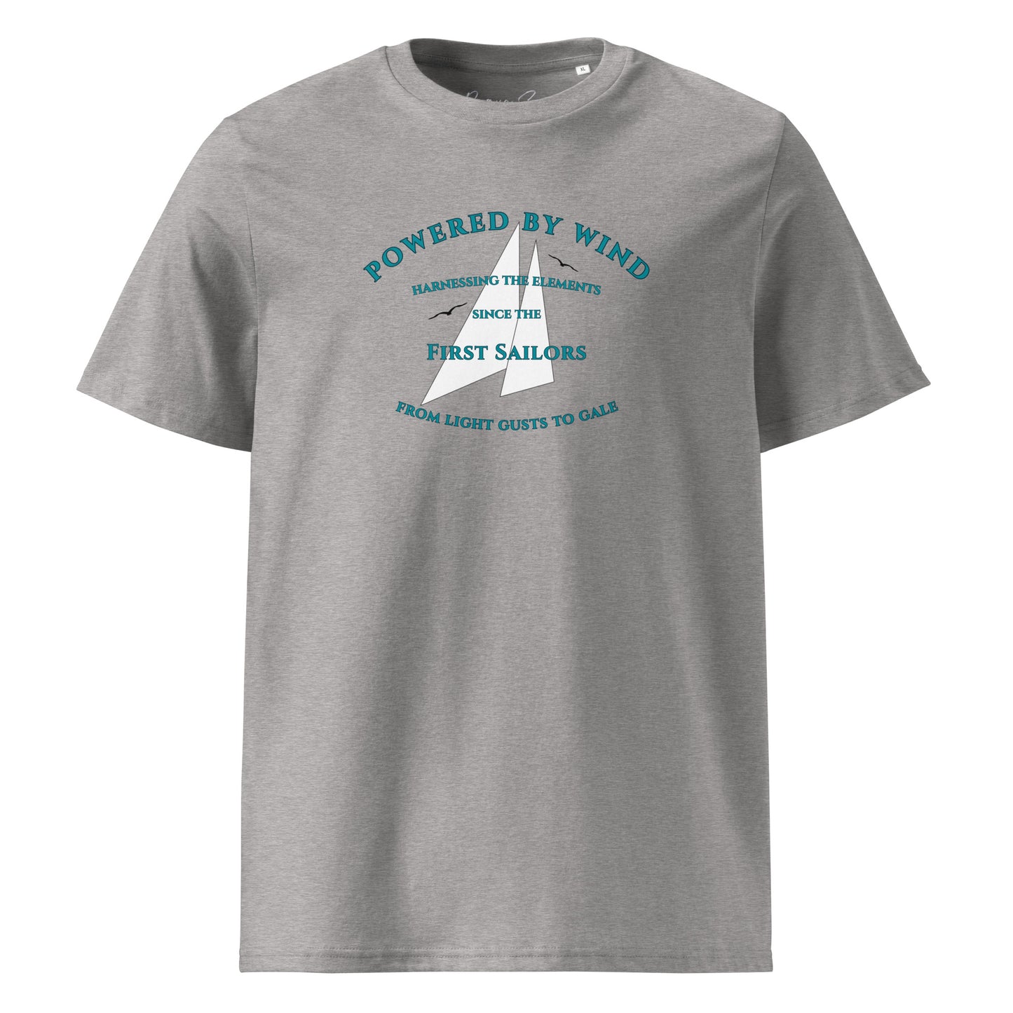 Powered by Wind t-shirt white sails